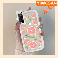 YIWESAN เคสสำหรับ VIVO Y20 Y20i Y20s Y12s Y20 2021 Y11s Y12A Y20T Y20S M Y20S D เคสการ์ตูนน่ารักสีชมพูฤดูร้อนมะนาวกรอบสีสันสดใสเคสโทรศัพท์โปร่งใส Little Monster เลนส์กล้องถ่ายรูปเคสกันกระแทกกันกระแทก