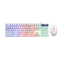 KDW 9122 Keyboard and Mouse Set-Medium Board White -Keyboard, mouse, combination set, special for games（Detail is the key to a good product；Floating colorful backlight ；Cool combat light effect, for your game to add posture and color）