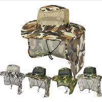 [hot]Wide Brim Fishing Sun Hat UV Protection Neck Cover Sun Protect Cap Camouflage Fishing Cap for Travel Camping Hiking Boating