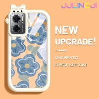 Jlingji เคสสำหรับ Xiaomi Redmi 10 5G Redmi Note 11E 5G Redmi 11 Prime 5G เคสแฟชั่นลายดอกไม้น่ารักเล็กๆน้อยๆกล้องมอนสเตอร์นิ่มสำหรับเลนส์กันกระแทกแบบใสเคสมือถือเคสความคิดสร้างสรรค์โปร่งใสเรียบง่ายฝาครอบป้องกันซิลิโคน