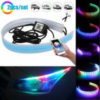 【CC】 2Pcs 60CM 24in Headlight Strip Lamp Turn Lights Alarm Guide Strips Styling