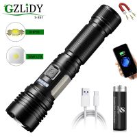 Powerful XHP99 LED Flashlight Long Shot 18650 Torch with Side Light Magnet Camping Fishing Lantern USB Rechargeable Zoom Lights