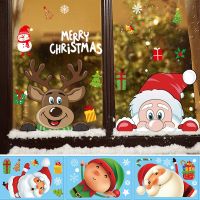 Christmas Window Stickers Glass Merry Christmas Decor For Home Christmas 3D Wall Sticker Kids Room Wall Decals New Year Stickers