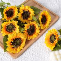 【DT】 hot  Beautiful Sunflower Artificial Flowers Wedding Party Festival Home Decoration Photography Prop Fake Simulation Flower BouquetTH