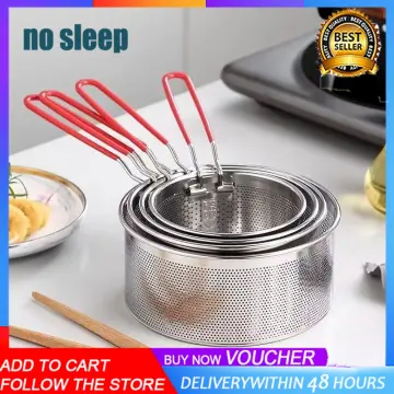 Stainless Steel Deep Fry Basket for Frying Serving Food, Multifunctional  Fryer Basket with Detachable Handle Fryer for Pot Mini Fish Fry Fryer