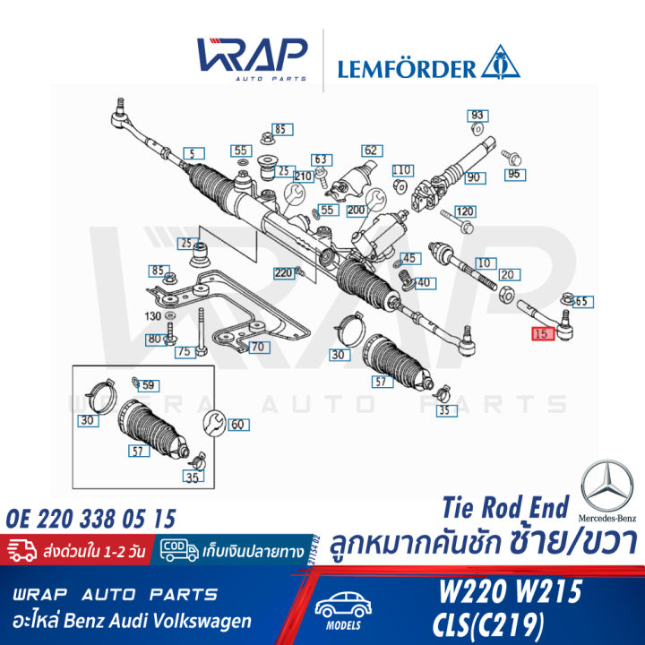 benz-ชุด-ช่วงล่าง-ลูกหมาก-ปีกนก-หน้า-lemforder-เบนซ์-s-class-w220-เบอร์-20992-02-31235-01-34421-01-29311-01-21154-02-บน-ล่าง-แร็ค-คันชัก-นอก-ใน-บูท-แล็ค-กันโคลง