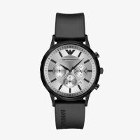 นาฬิกาข้อมือผู้ชาย Emporio Armani Classic Silver White Dial - Black AR11048