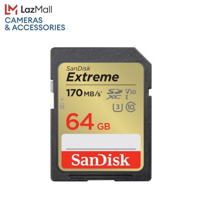 SanDisk Extreme SDXC, SDXV2 64GB, V30, U3, C10, UHS-I, 170MB/s R, 80MB/s W, 4x6, Lifetime Limited ( SDSDXV2-064G-GNCIN ) ( เมมโมรี่การ์ด เอสดีการ์ด )