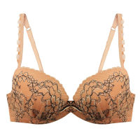 Annebra บราเสริมทรง ตะขอหลัง คอวี มีโครง เสริมฟองน้ำ Push up Mold bra V Neck รุ่น AB1-487