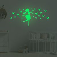 ❦✥♣ DX302 - W luminous girl sitting room background wall adornment bedroom luminous wall butterfly wall stickers fluorescence