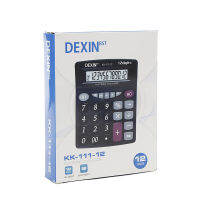 DEXIN KK-111-12 เครื่องคิดเลขสีดำ จอใหญ่ 12 หลัก ใช้พลังงานจากพลังงานแบตเตอรี่