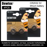 【Exclusive】 4Pcs Original Cr 2032ยี่ห้อสำหรับ DEWTOX Cr2032 3V สำหรับนาฬิกาของเล่นคอมพิวเตอร์