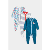 ชุดสลีพสูทเด็ก Mothercare Construction Sleepsuits - 3 Pack EB776