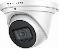 Amcrest UltraHD 4K (8MP) Outdoor Security IP Turret PoE Camera, 3840x2160, 98ft NightVision, 2.8mm Lens, IP67 Weatherproof, MicroSD Recording (256GB), White