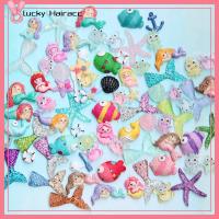 LUCKY HAIRACC 100 Pcs มินิมินิ เครื่องรางสัตว์ทะเล ขวดน้ำดื่มบรรจุขวด สีสันสดใส เสน่ห์เรซิ่นชุดสัตว์ผสม ของตกแต่งบ้าน นางเงือก เครื่องประดับหลังแบน สำหรับอัลบัมภาพ