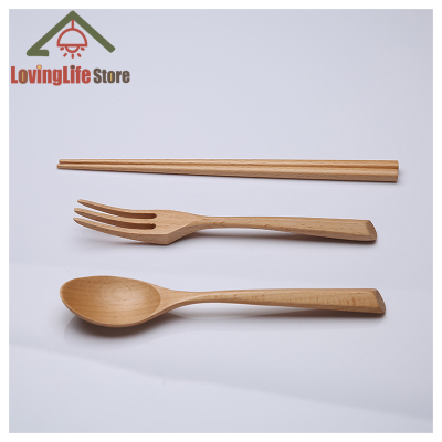 【LovingLife Store】ช้อนส้อมไม้สร้างสรรค์และตะเกียบ/ช้อนรับประทานอาหารสไตล์ญี่ปุ่น/อุปกรณ์ครัวคุณภาพสูงแบบพกพา