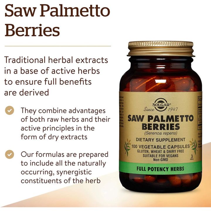 ซอว์ปาล์มเมตโต้สกัด-ปาล์มเลื่อย-saw-palmetto-berries-100-vegetable-capsules-solgar-ผลปาล์มแห้ง-ปาล์มใบเลื่อย-ปาล์มแคระ