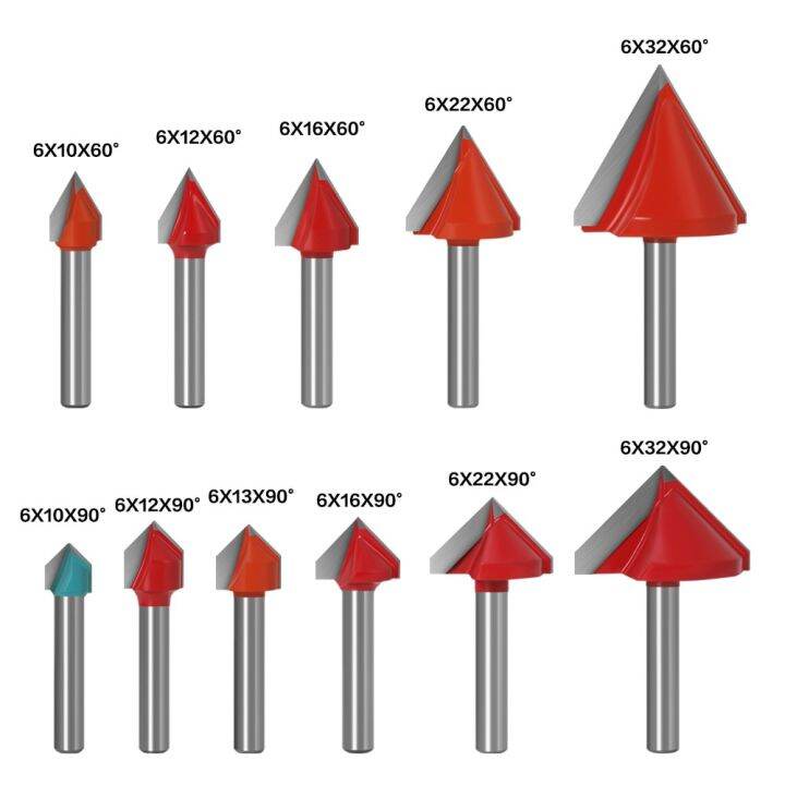 6mm-shank-v-bit-wood-cutters-cnc-เครื่องตัดมิลลิ่งคาร์ไบด์-3d-router-bits-สําหรับงานไม้-60r-90r-120r-150r-end-mill