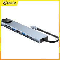 RYRA 8 In 1 USB C Hub Type-C 3.1ถึง HDMI USB Sdtf Card Reader สล็อต PD Fast Charge สำหรับ PC คอมพิวเตอร์แล็ปท็อป