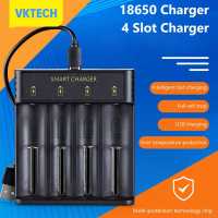 Vktech 18650อะไหล่ที่ชาร์จแบตเตอรี่ลิเธียม DC 5V,แท่นชาร์จแบตเตอรี่อิสระ4ช่องสำหรับ10440/14500/14650/16340สำหรับไฟฉายกริ่งประตูกล้อง