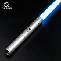 ∋☼ TXQSABER RGB 12 Colors Changing Metal Handle Heavy Dueling Jedi Lightsaber FOC Cosplay Stage Props Laser Sword Kids Toys Gifts