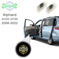 EASYAND 2Pcs LED Car Door Welcome LightสำหรับToyota Alphard 2008-2021ดอกไม้โลโก้หลอดไฟภายในอาคารติดตั้งง่ายยินดีต้อนรับอุปกรณ์ตกแต่งรถของแท้