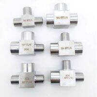 1/8 1/4 3/8 1/2 BSP NPT Female Male Tee 3 Ways 304 Stainless Steel Pipe Fitting Connector Splitter Block High Pressure