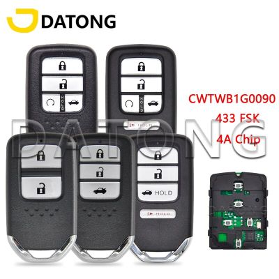 Datong Ki รีโมทคอนโทรล Mobil Dunia Cocok สำหรับ Honda Accord 2018-2021 FCCID ชิป4A CWTWB1G0090 433.92Mhz Kartu Pintar Promixity