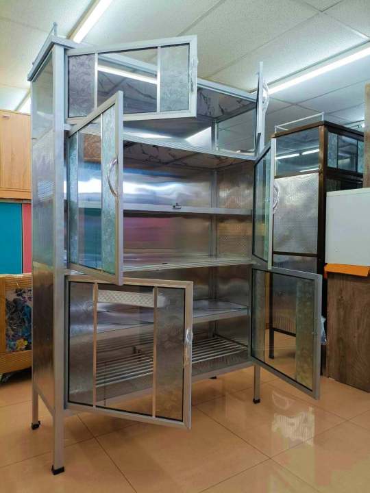 ตู้กับข้าวถนอมอาหาร-kitchen-4-ฟุต-model-kh-12045-ดีไซน์สวย-สไตล์เกาหลี-6-ประตูขยาย-สินค้ายอดนิยมขายดี-แข็งแรงทนทาน-ขนาด-120x188x42-cm