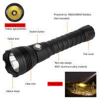 Asafee A28 80M Deep Diving Flashlight XHP70.2 LED 3160LM Press Switch IPX8 Waterproof Scuba Torch Yellow SOS Light 4 Modes