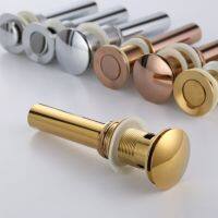 700Brass Bathroom Vanity Sink Drain Stopper  Polished Gold  Solid Brass  Push and Seal Pop-up  Flip-top  With / Without Overflow Traps Drains