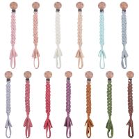 Wooden Baby Pacifier Clip Crochet Cotton Nipple Holder Chain For Handmade Baby Dummy Soother Chain Mouth Care Teething Toy Clips Pins Tacks