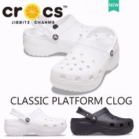 COD  ✪crocs แท้ Crocs classic platform clog สีขาวส้นสูง4.1cm  รองเท้ากันลื่น♤