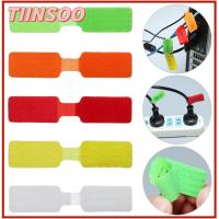 TIINSOO 5Pcs สีสัน ตัวป้องกันสายไฟ Winder Wire Tidy Organizer เขียนได้ ฉลากลวด ฉลากสายไนลอน สายไฟฟ้าจัดระเบียบ การระบุสายไฟ