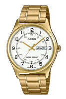 Casio Standard นาฬิกาข้อมือผู้ชาย สายสแตนเลส รุ่น MTP-V006,MTP-V006G,MTP-V006G-7B,MTP-V006G-7BUDF - สีทอง