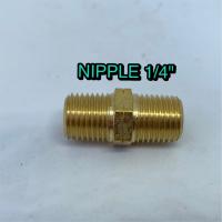 Nipple 1/4" ข้อต่อตรงเกลียวนอก 1/4" ใช้สำหรับปั๊มลม ปั๊มน้ำ และงานทั่วไป