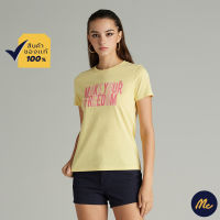 Mc Jeans เสื้อยืดแขนสั้นผู้หญิง คอกลม สีเหลืองอ่อน MTSZ885