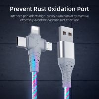 QNAVX คุณภาพสูงสายไฟ USB อเนกประสงค์ชนิด C ที่ชาร์จแบตสำรองสายข้อมูล USB ที่ชาร์จความเร็วสูงสายข้อมูล3 In1 USB สายสายชาร์จ