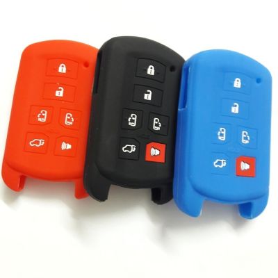 huawe 6 Buttons Silicone Soft Case Cover Holder For Toyota Sienna 2011-2014 Remote Smart Key Bag
