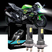 2x ไฟหน้ารถมอเตอร์ไซค์แบบ LED หลอดไฟสำหรับ Kawasaki Ninja ZX6R ZX636C 2003-2006 ZX636E 2013-2014