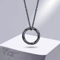 【DT】hot！ Vnox New Norse Necklaces for Men Round Pendant Collar Male Jewelry