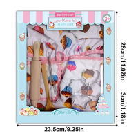 Toy Cake Bake Set Hat + Apron Role Play Kitchen Cooking Baking Girls Toy Cooker Play Set Children Kids Cooking Kitchenware