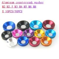 10/50pcs/lot aluminum countersunk washer m2 m2.5 M3 M4 M5 M6 M8 colourful Anodized Countersunk Head Bolt Washers Gasket