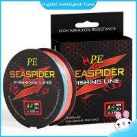 Seaspider PE เอ็นตกปลาถัก4เส้นทนต่อการขัดถูสายถักทนทานสุดๆสีรุ้ง100เมตร