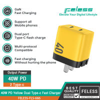 Feless GaN รวม หัวชาร์จเร็ว PD สูงสุด 40W QC Apapter Charger อแดปเตอร์ หัวชาร์จ USB-C Type-C มือถือ สมาร์ทโฟน อแดปเตอร์ชาร์จเร็ว ของแ