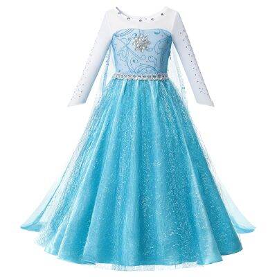 Fancy Queen Frozen Elsa Costume for Baby Girls Princess Dress Toddler Halloween Cosplay Party Vesidos For 2-10 Years