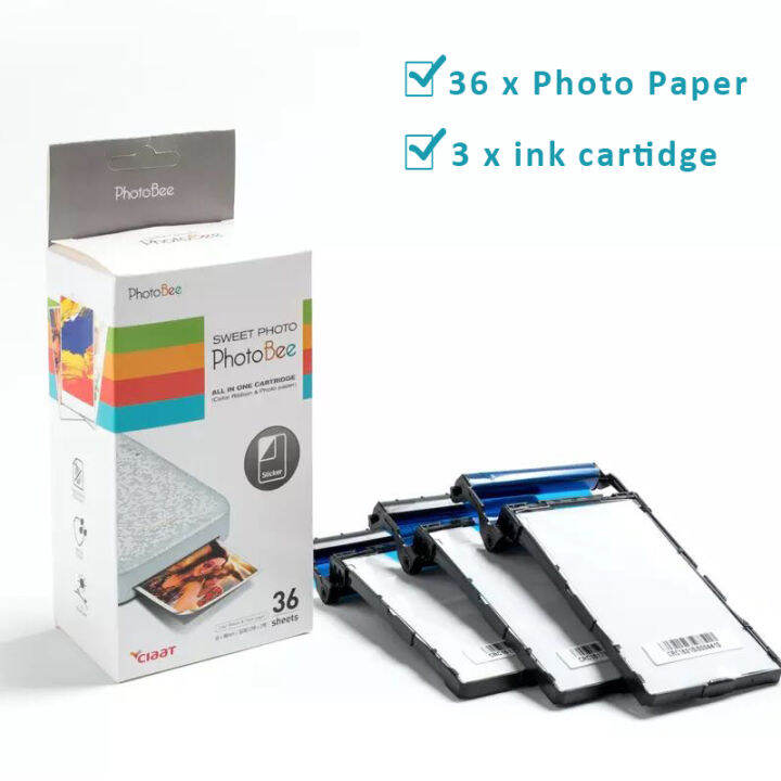 PhotoBee inkless home color photo printer paper for mini portable
