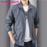 agafgadf Nova Moda Verão Secagem Rápida Respirável Jaqueta Para Homem Solto Casual STAND COLLAR Casacos Bolso Outwears กีฬาเสื้อผ้าผู้ชาย