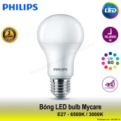 Bóng đèn Philips LEDBulb 12W 10W 8W 6W E27 6500K 3000K 230V A60 1CT 12 APR