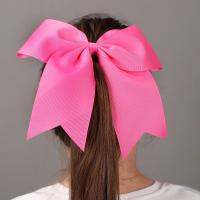 ncmama 25pcslot 7" Solid Cheer Bows Colorful Elastic Hair Band Grosgrain Ponytail Cheer Hairbow For Kids Girls Hair Accessories